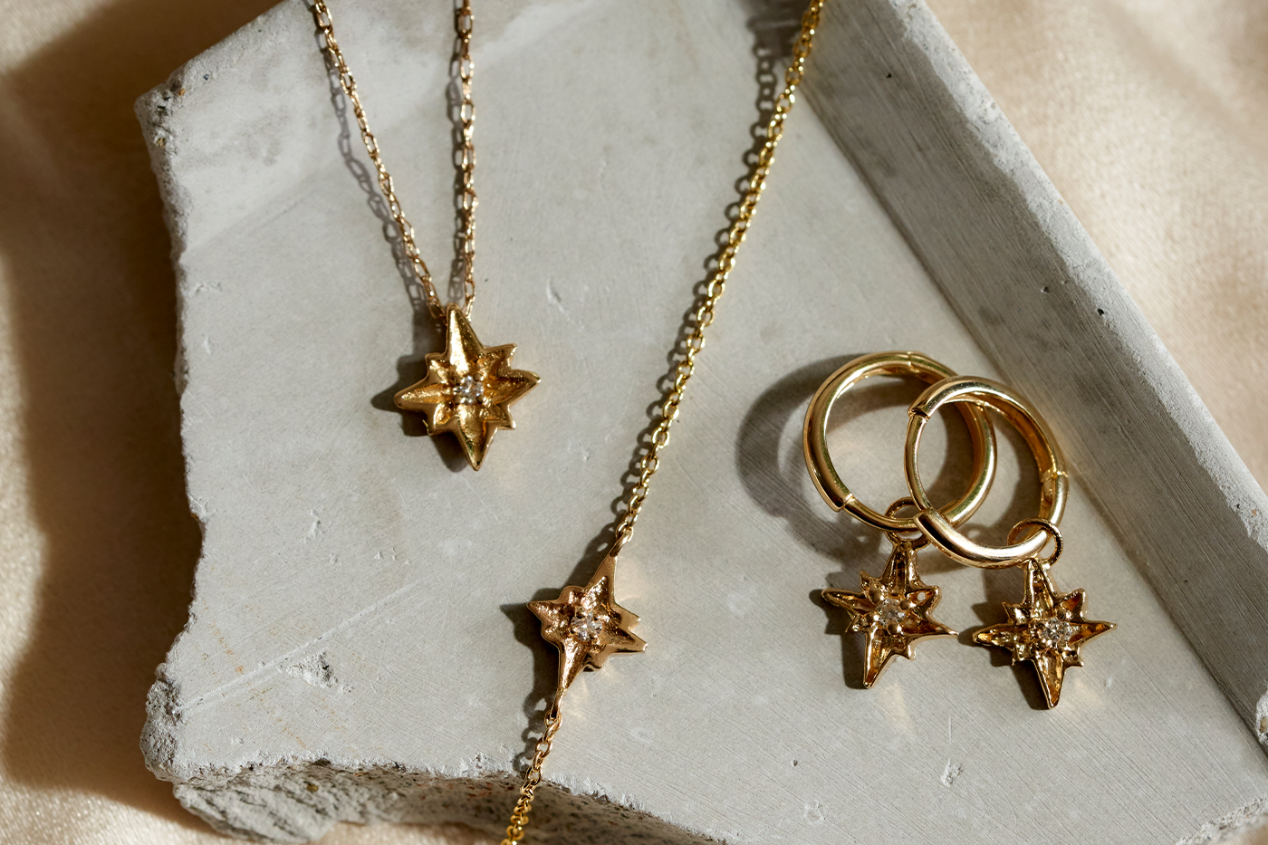 Luxury, fine gold jewellery