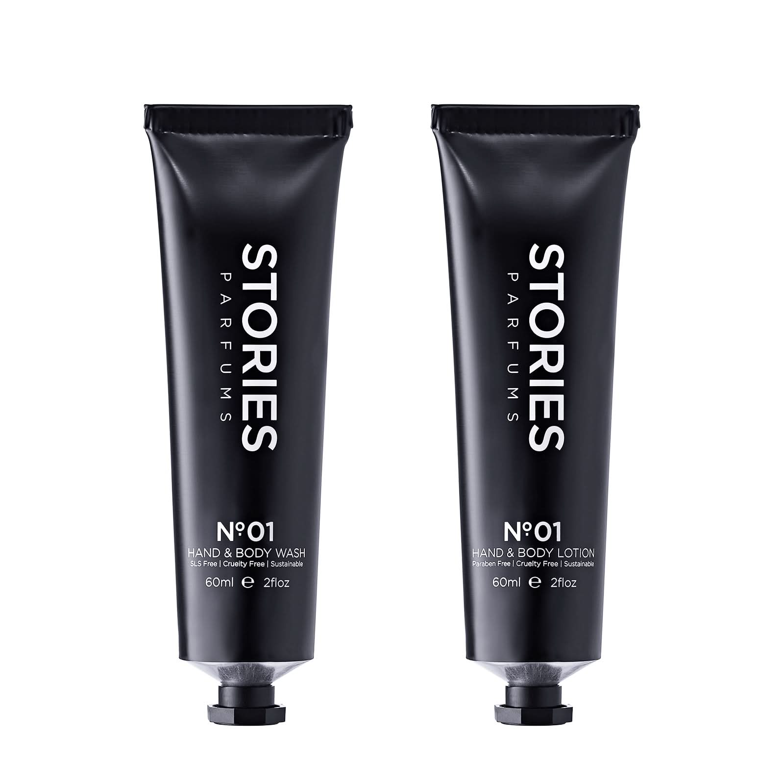 STORIES Nº.01 Hand & Body Wash and Lotion in 60ml, presented together