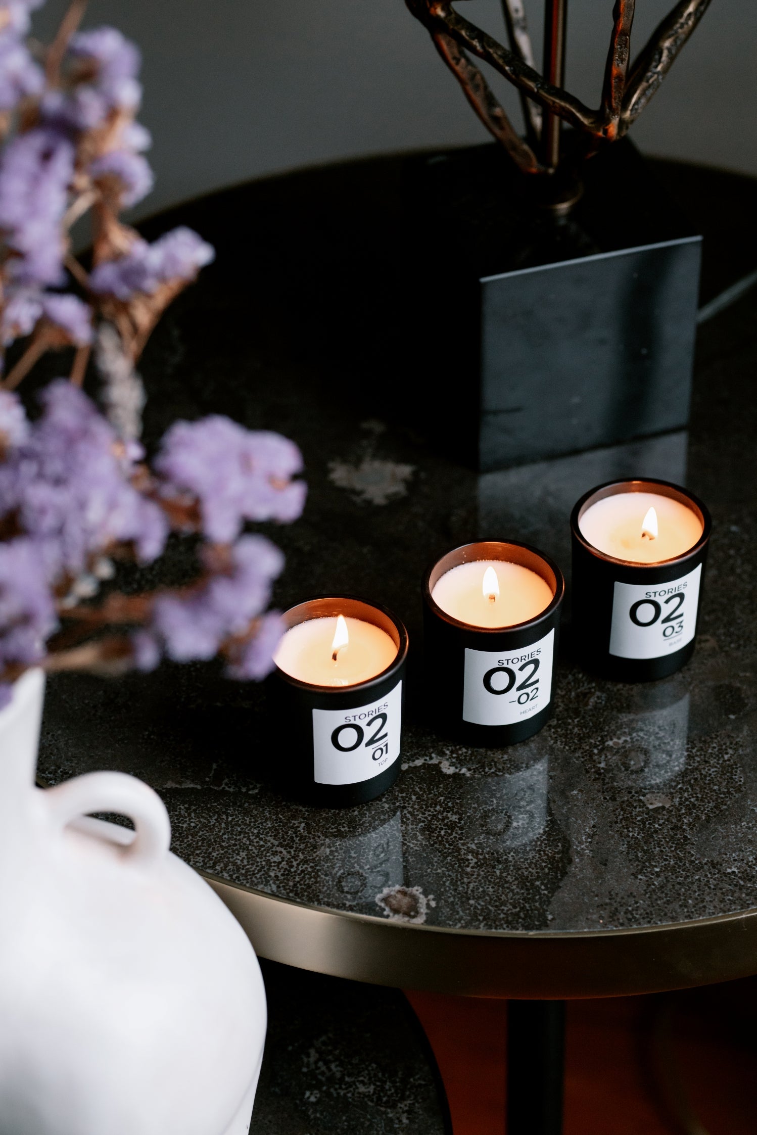 STORIES Nº.02 Bougie Parfumée Gift Set. Perfumed Candle Trio + Refills