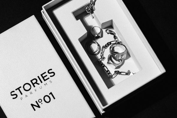 STORIES Eau de Parfum box containing jewellery