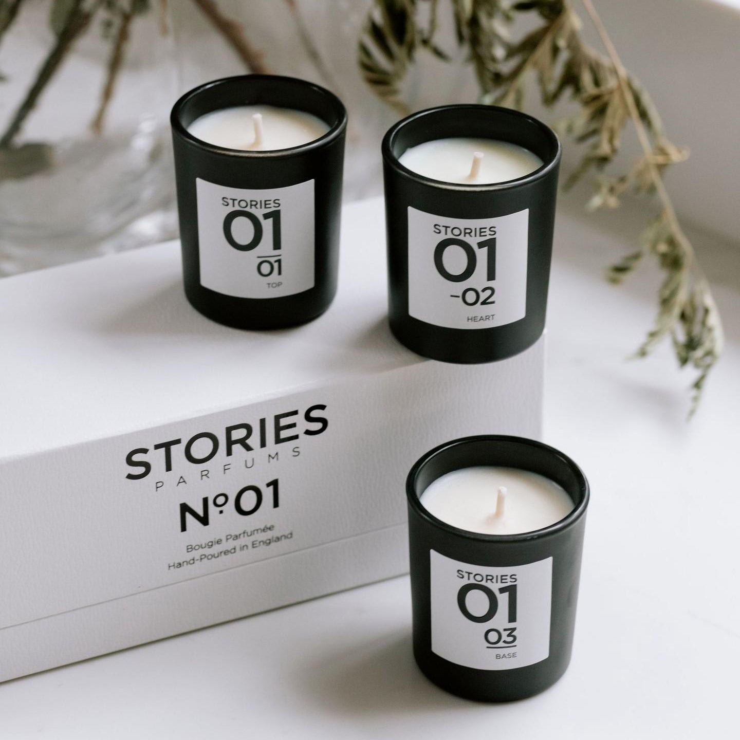 STORIES No.1 BOUGIE PARFUMÉE candles in the box