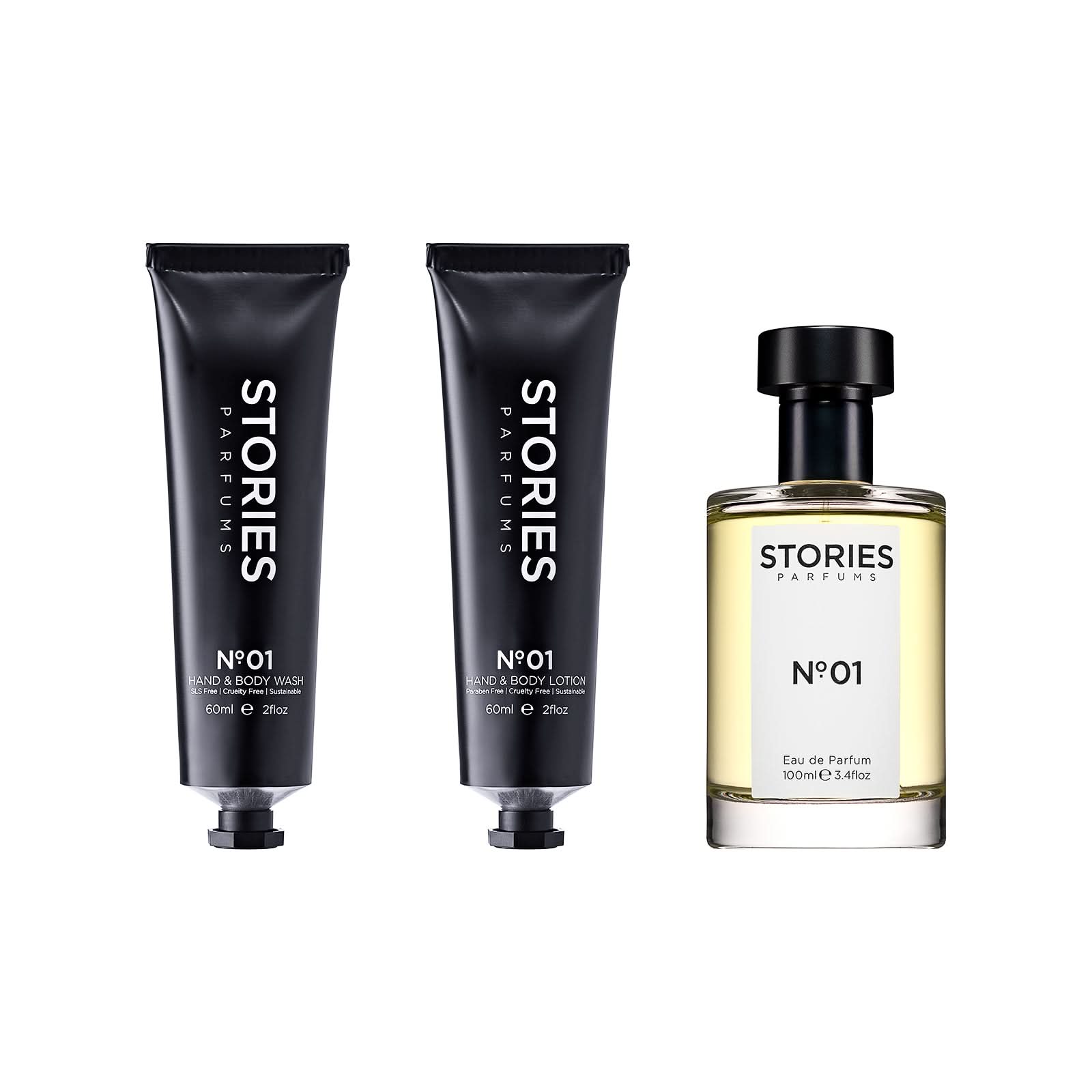 STORIES Nº.01 Fragrance & Body Edit: 100ml Eau de Parfum with 60ml Wash and Lotion