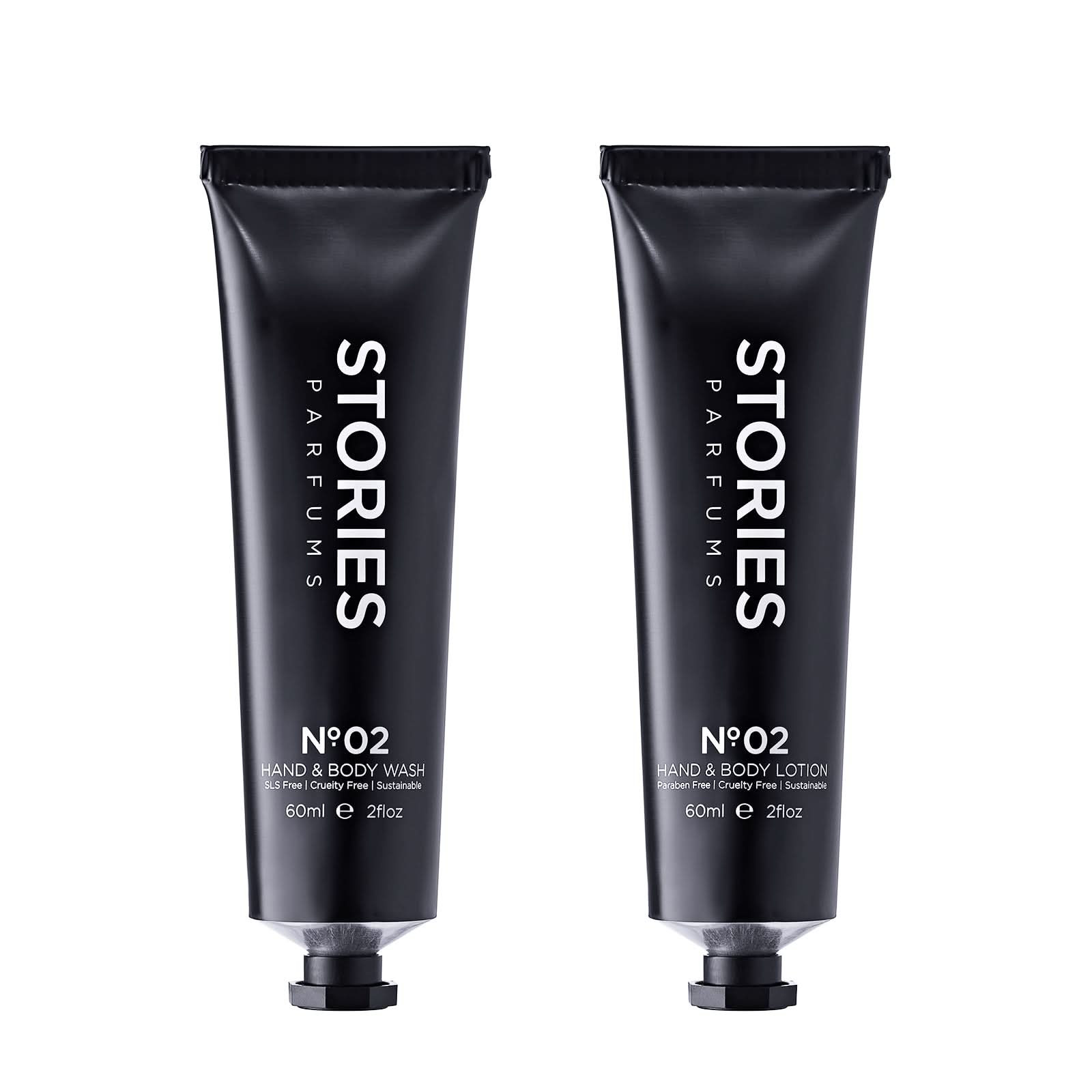 STORIES Nº.02 Hand & Body Wash and Lotion in 60ml, presented together